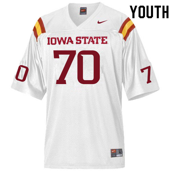 Iowa State Cyclones Youth #70 Joe Lilienthal Nike NCAA Authentic White College Stitched Football Jersey FI42B27DO